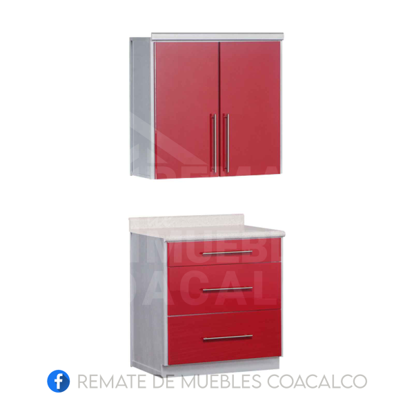 OSAKA ROJA MODULO Y ALACENA 82 CM